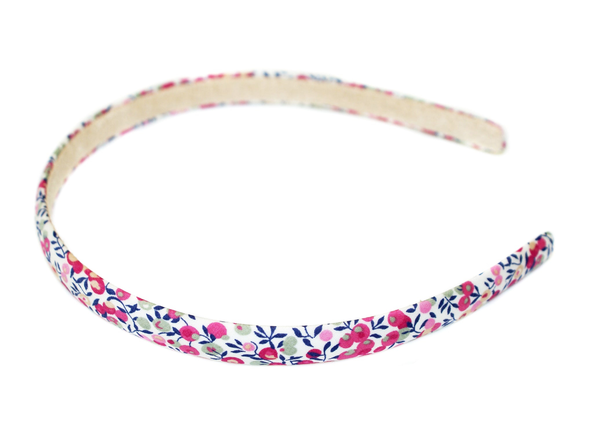 Liberty Wiltshire Bud Suede Lined Alice Band - Pink/Navy/White