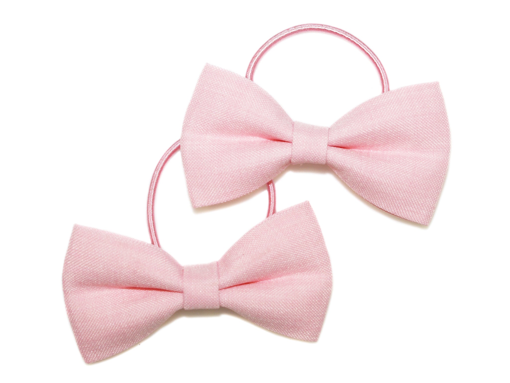 Linen Bow Ponytails - Pink