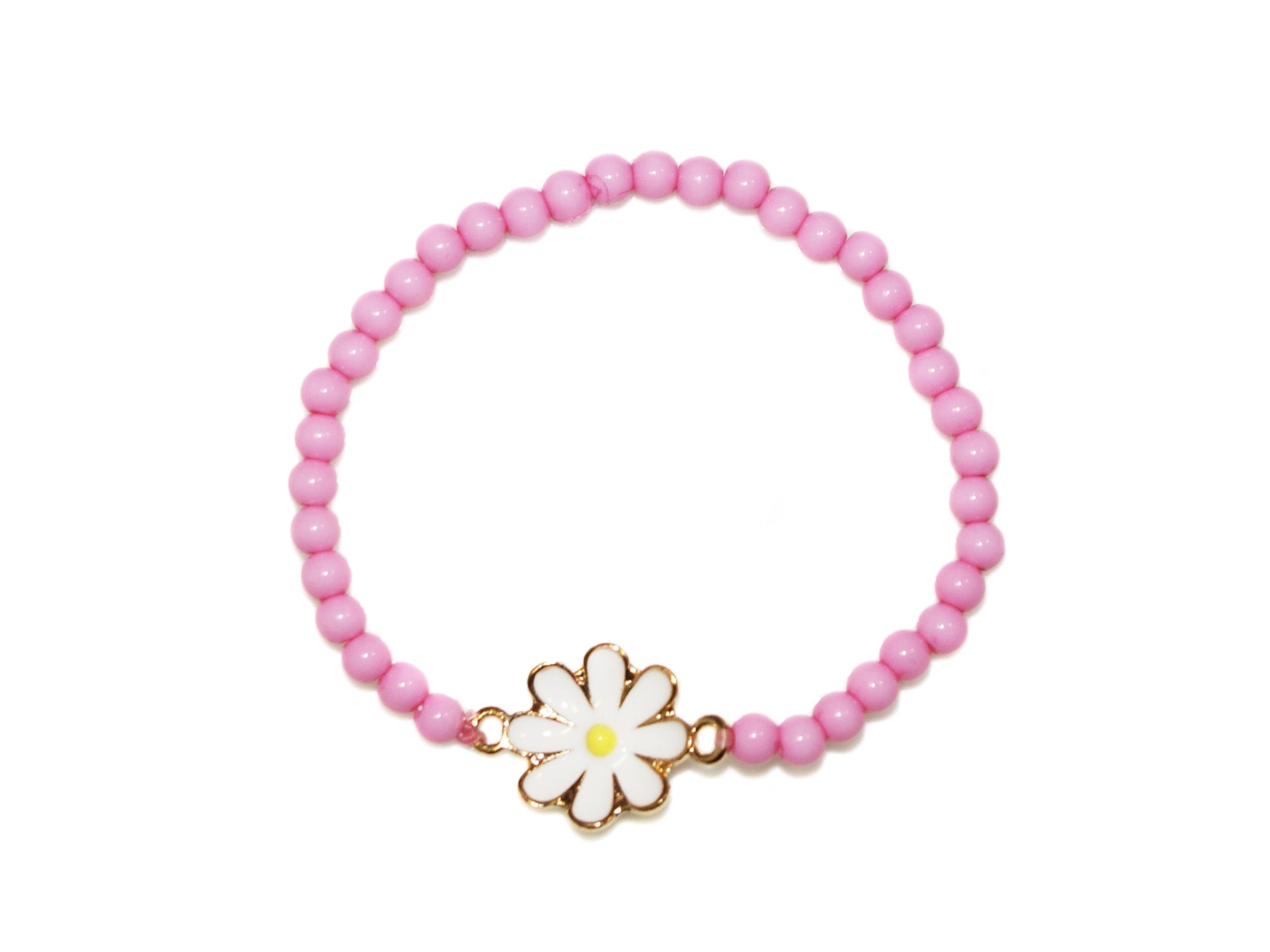 Daisy Bead Bracelet - Pink