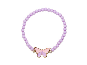 Butterfly Bead Bracelet - Lilac