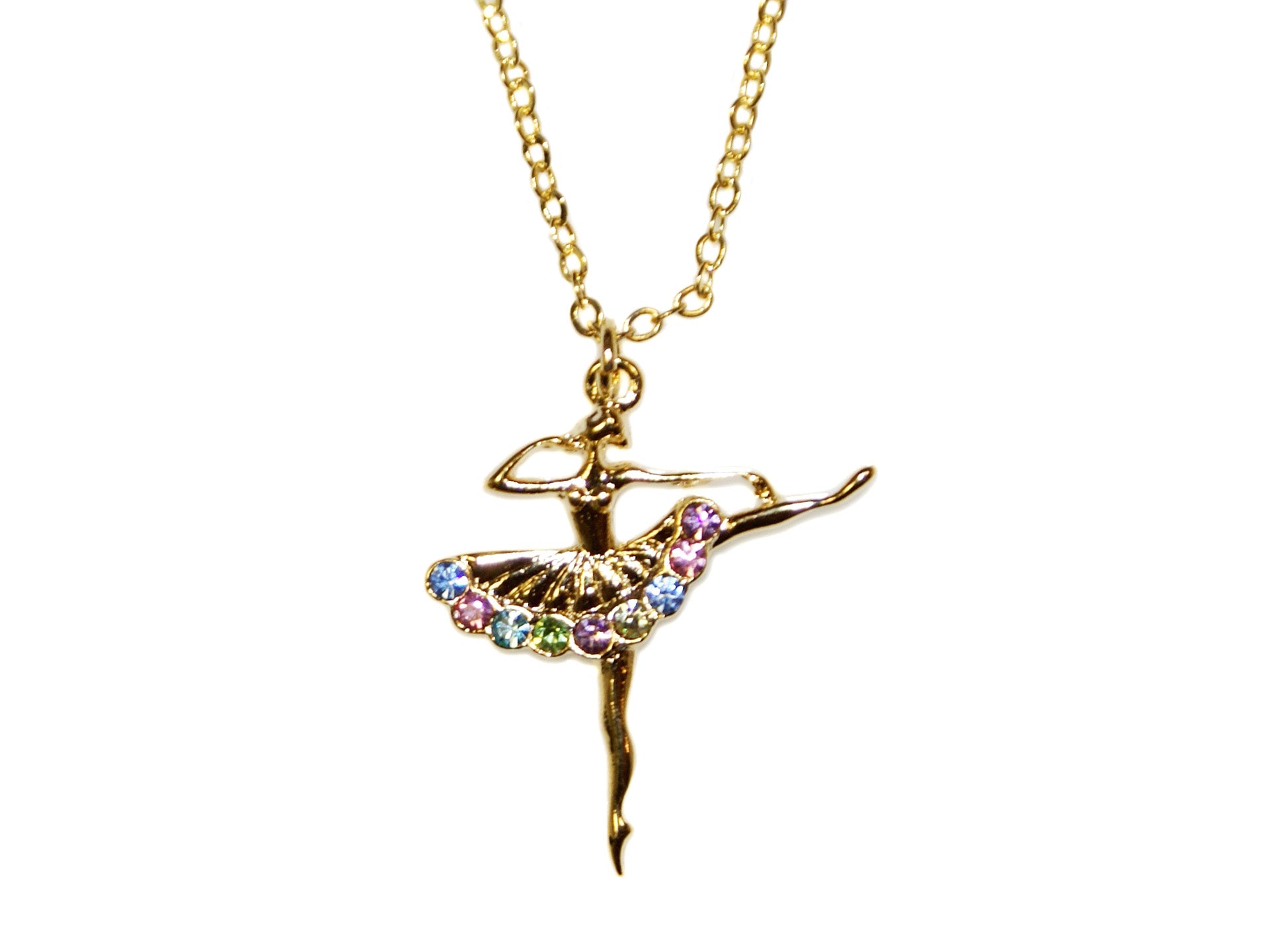 Ballerina Small Diamante Necklace - Gold/Multi