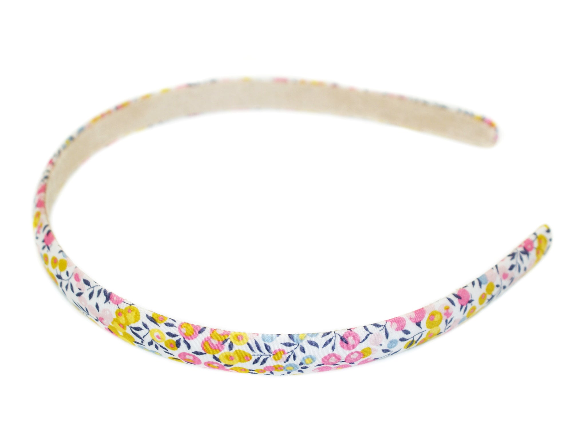 Liberty Wiltshire Bud Suede Lined Alice Band - Pink/Yellow/White