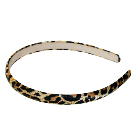 Leopard Suede Lined Alice Band - Brown